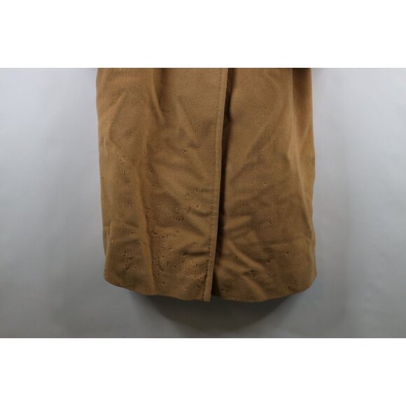 Vtg 40s Aquascutum Womens Large Distressed Wool Overcoat Jacket Beige England - Picture 4 of 16